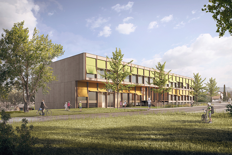 Erweiterung Schule Aarberg - Visualisierung Aussen